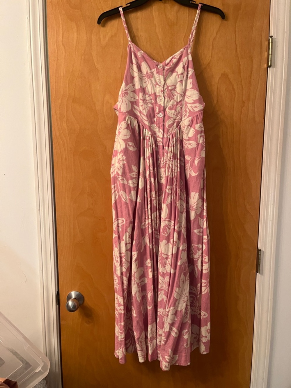 Free People THE PERFECT SUNDRESS Linen Dress Hawaiian Floral | Sz XS - Picture 5 of 8